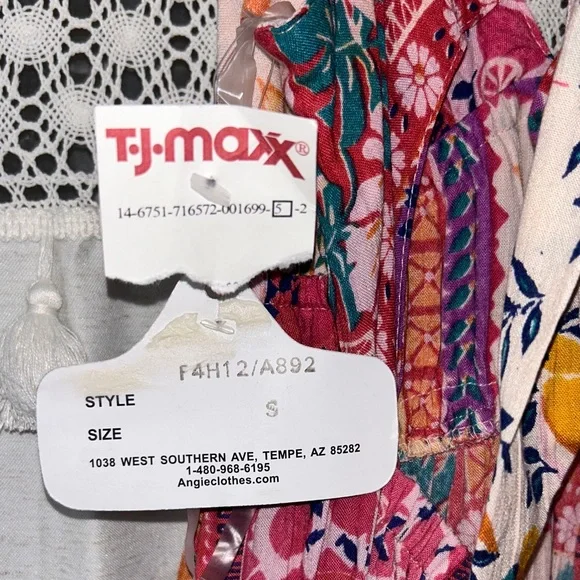 Angie Patchwork Floral Mini Dress in Pink and Red - Picture 4 of 7